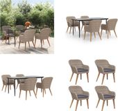 vidaXL 5-delige tuinset met kussens, bruin