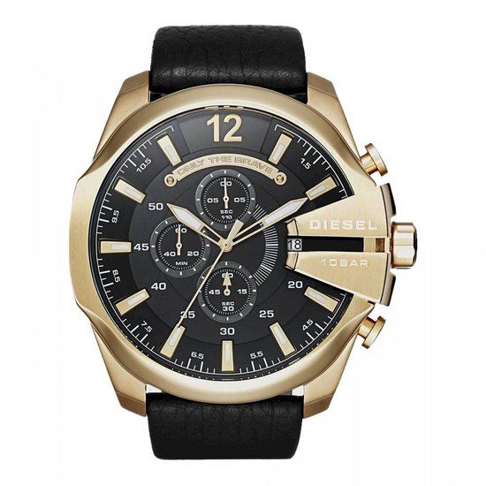 Diesel Mega Chief DZ4344 Herenhorloge 51 mm - Goudkleurig