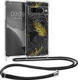 kwmobile telefoonhoesje geschikt voor Google Pixel 7 Pro - Hoesje met telefoonkoord - Back cover voor smartphone - Case in goud / grijs / transparant