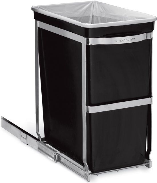 Simplehuman Inbouw Afvalemmer - 30 Liter - Zwart