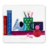 Kate Spade New York Muismat van kunstleer (22,9 x 20,3 cm) met antislip achterkant, schattige muismat voor kantoor, gecharmeerde bibliotheek