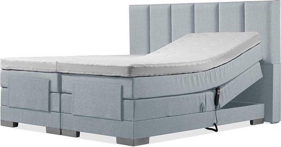 Soft bedden Elektrische Boxspring 200x210 IJsblauw Incl. Topmatras