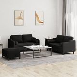 Prolenta Maison Exclusive 3-delige bankset met kussens, zwart, stof