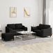 Prolenta Maison Exclusive 3-delige bankset met kussens, zwart, stof