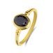 Lucardi Dames Stalen goldplated vintage ring ovaal zwart