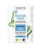 SANTE Naturkosmetik Moisture Fresh Vochtmasker met hyaluron, squalaan & biologische aloë vera, voedend gezichtsmasker, verzorgend masker voor intensieve vochtverzorging en een soepele huid, 2 x 4 ml
