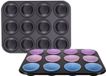 Ruhhy Muffin bakvorm - 2 stuks - 12 cups - grafiet - staal en siliconen