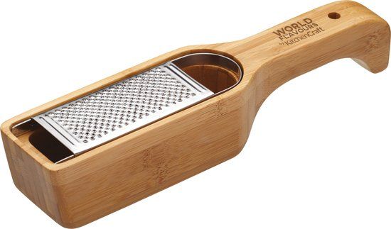 KitchenCraft KC Blue World of Flavours Kaasrasp - Bamboe Hout & RVS