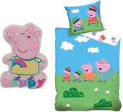 4KidsOnly Peppa Pig Dekbedovertrek + Kussenhoes Katoen Eenpersoons 140x200 cm Kinderen Unisex
