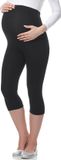 Be Mammy Dames Leggings - Zwangerschapskleding - Capri - Viscose - BE-Leggings-03 - Zwart - S