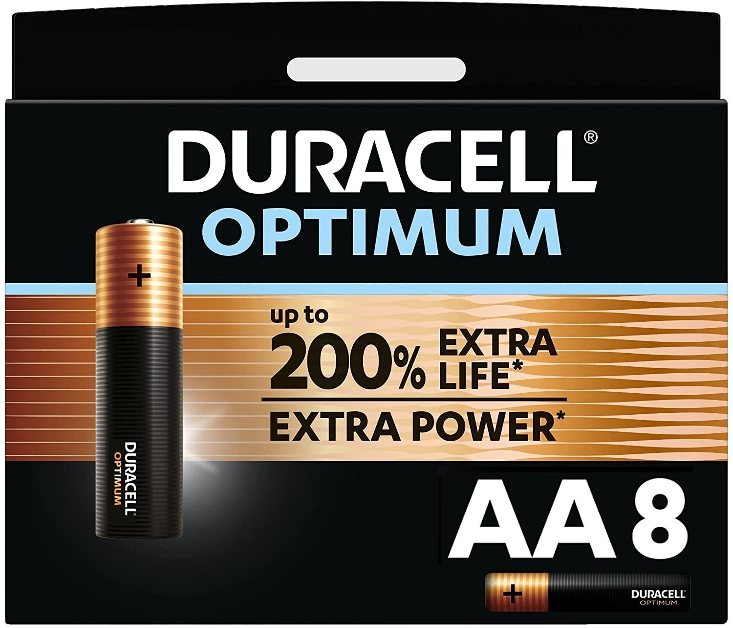 Duracell Optimum AA Alkaline Batterijen - 8 stuks