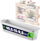 KADAX Bloempot voor Europallets, wit, 6-pack
