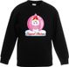 Bellatio Decorations Kersttrui met roze eenhoorn kerstbal zwart voor meisjes 152/164