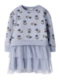 Name It meisjes sweatjurk paars met print en tule detail 116