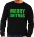 Bellatio Decorations Shoppartners Bv Foute kersttrui / sweater Merry Shitmas zwart voor heren - Kersttruien XXL