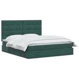 vidaXL Opslag bed met matras Donkergroen 160 x 200 cm Fluweel