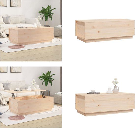 vidaXL Salontafel 100x50x35 cm massief grenenhout