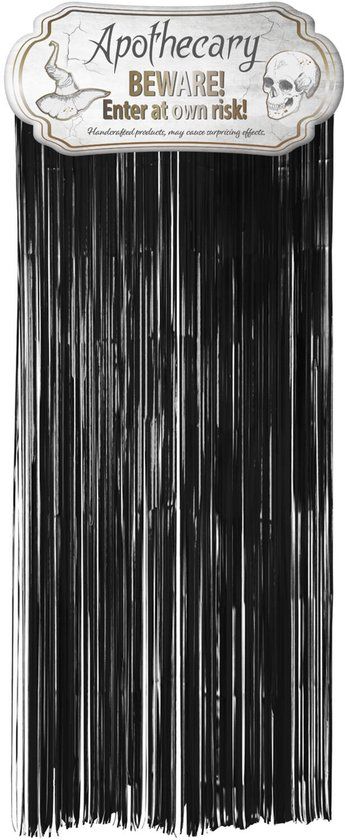 Folat Deurgordijn met bord creepy curiosities - 2 m x 85 cm - Halloween