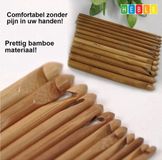 Heble® 12-delige Bamboe Haaknaalden Set