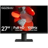 GEESUU 27 Inch Computer Monitor, PC Gaming Monitors 144Hz, 5ms, FHD 1080p, Eye-Care Screen, Lowblue, 99% sRGB, VESA 75x75mm, HDMI 2.0 & DP 1.2