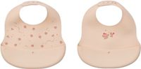 Liewood Ember Printed Bib 2‑Pack - Mini Butterfly / Apple Blossom