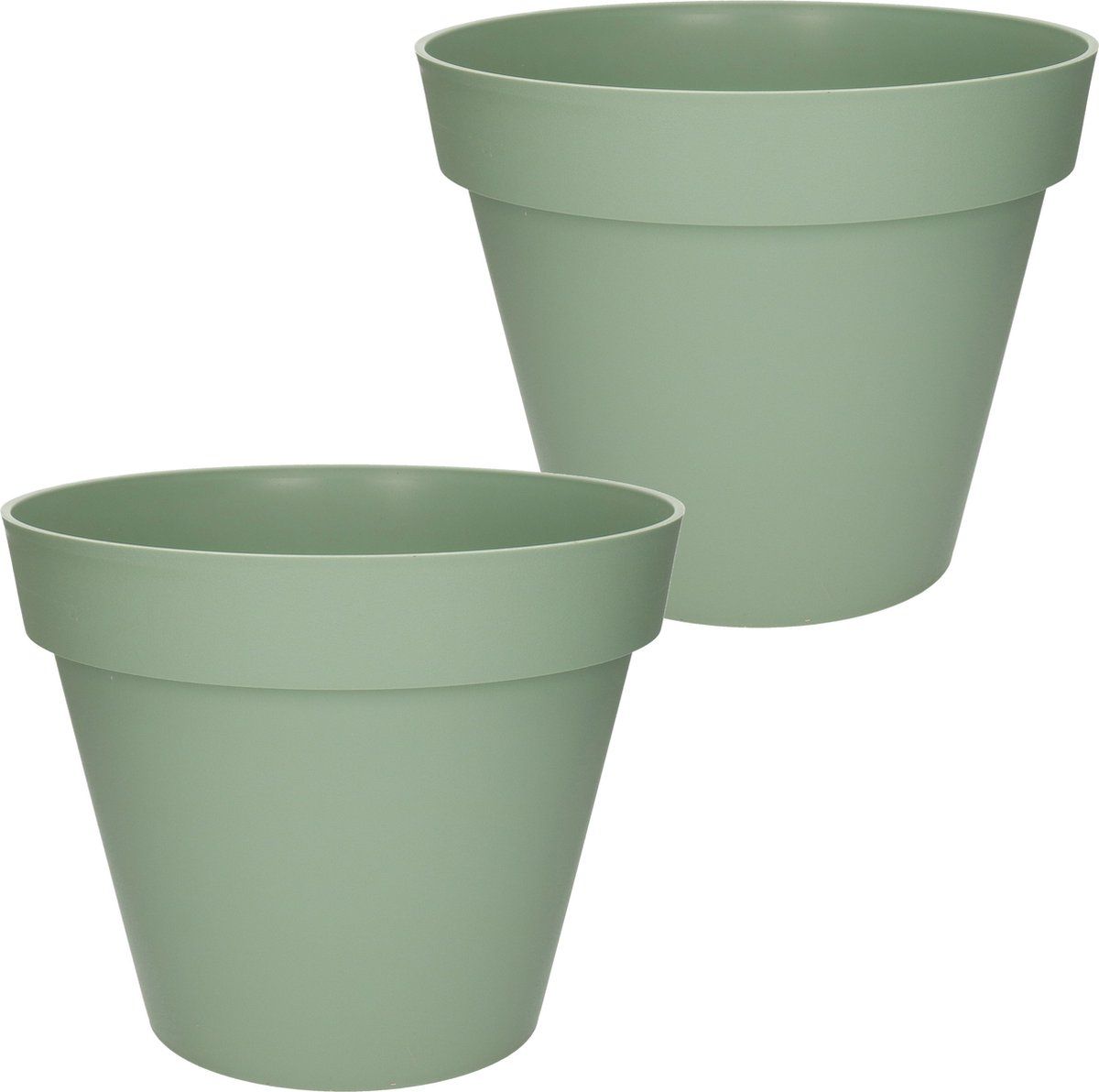 EDA Toscane Bloempotten - 2x - D30 x H26 cm - Groen - 10 liter
