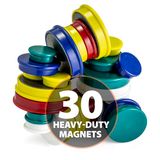 Officemate Heavy Duty magneten, verschillende maten en kleuren, 30 per kuip (92501)