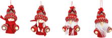 G. Wurm Kersthangers - 4ST - kerstmannetjes - 8 cm - ornamenten