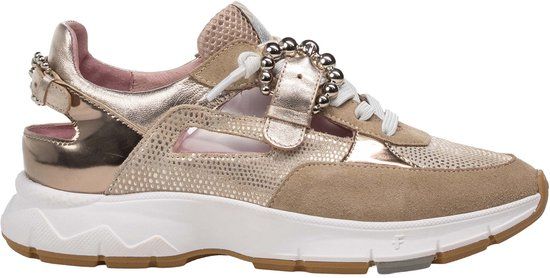 Floris van Bommel Sfw-10155 Daysi Sneakers - Nubuck - Dames - Goudkleurig - Maat 40