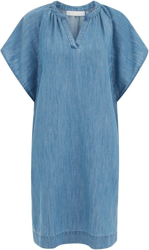 WE Fashion Dames midi jurk van linnenmix