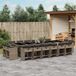 Prolenta Maison Exclusive - Tuinset voor buiten, 17-delig, met kussens, grijs, van polyrotan