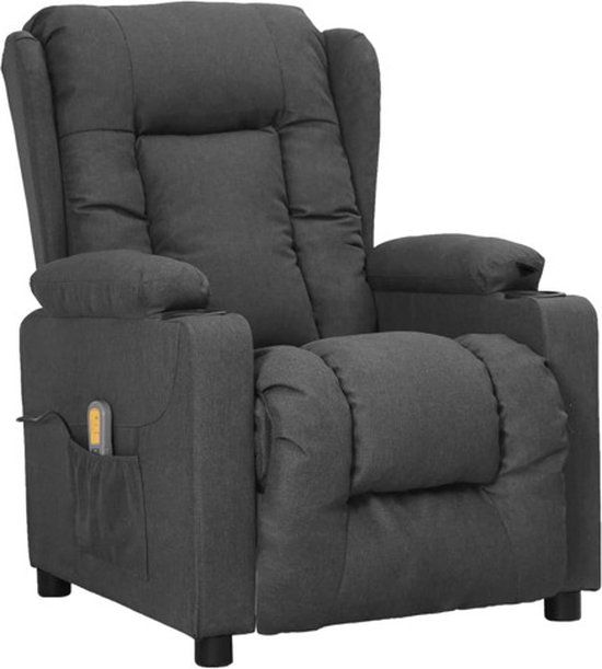 vidaXL Massagestoel stof donkergrijs