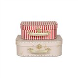 OYOY Mini opberg koffertjes Giraffe & stripe (set van 2)