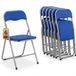 BAKAJI Set van 6 gestoffeerde stoelen, inklapbaar, ruimtebesparend, met buisvormig frame van metaal, bekleding van pvc, modern design, voor eetkamer, keuken (blauw)