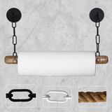 Merkloos Keukenrolhouder Black Matt - Mangohouten Keukenrek - Hangende Keukenrolhouder en Keukenaccessoires