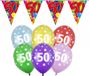 Folat - 50 jaar feestartikelen pakket - 2x vlaggetjes en 24x ballonnen