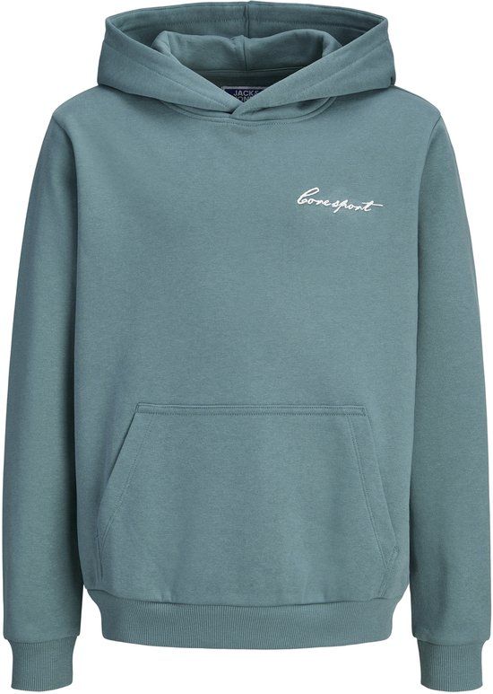JACK&JONES Jongens Sweater JCODUST SCRIPT SWEAT HOOD SA26 UNB JNR - Katoen/Polyester - Maat 152 - Groen