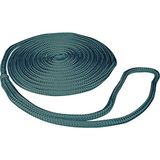 Seachoice Double-Braid Nylon Dock Line w/Eye Splice, Voorgekrompen, Warmte Gestabiliseerd, 3/8 \"X 20 Ft., Bosgroen