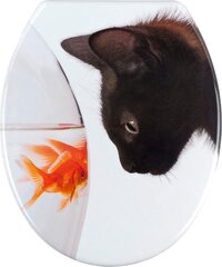 WENKO toiletbril Fish & Cat 38 x 42 cm duroplast wit