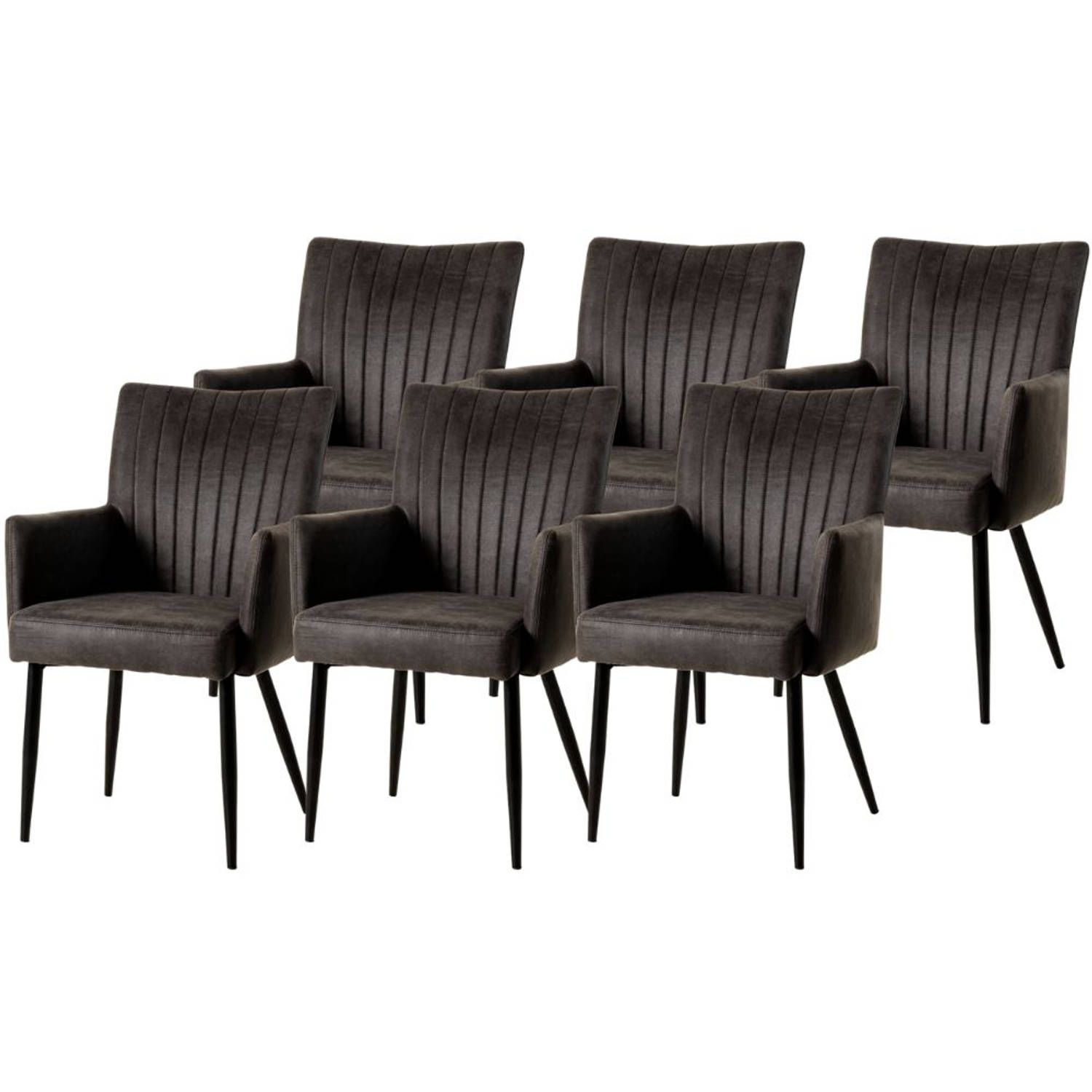 WAYS. eetkamerstoelen - mouse grijs - 6 stuks