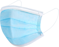 Mondmaskers 3-laags - blauw - 10 stuks