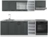 Vicco R-Line Complete keukeneenheid – 240 cm, WB Marmer Antraciet landhuis/wit