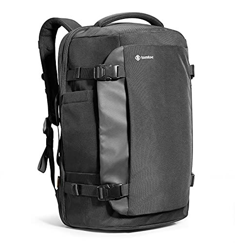 tomtoc Reisrugzak, 40 liter, TSA-vriendelijk, geschikt voor handbagage, zakelijk, zakenreizen, waterafstotend, duurzaam, grote dagrugzak voor heren en dames, geschikt voor laptop van 17,3 inch