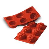 Silikomart SF077 Siliconen mal voor ROSE Monoportions, anti-stick, 6 holtes, Pack van 1 Cakevorm, Ø 76 h 40 mm, Made in Italy