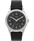 Timex Traditional TW2W14700 Horloge - Leer - Zwart - Ø 39 mm