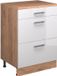 Vicco Commode Rion, Wit Hoogglans/Goudkleurig Eiken, 60 x 46 cm