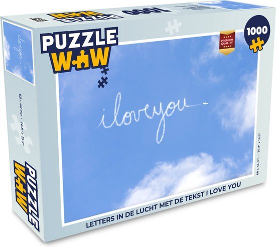 MuchoWow Puzzel Letters in de lucht met de tekst I love you - Legpuzzel - Puzzel 1000 stukjes volwassenen