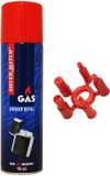 Merkloos Aansteker gas/butaan gasfles - 3x - 250 ml - Grijs