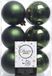 Decoris Cosy&Trendy Kerstballen - 12 stuks - 6cm - Kunststof - Donkergroen/Groen