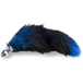 queue de renard fourrure noire et bleue